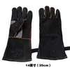 Luvas de Couro para Alta Temperatura 500 Graus Luvas de Soldador Isolamento Térmico Anti-queimadura Churrasco Acampamento Soldagem Elétrica Espessadas Luvas de Proteção do Trabalho