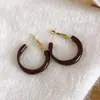 Pendientes de aro con colgante redondo de ojo de tigre Maillard para otoño e invierno, sensación de lujo ligero y alta gama, pendientes versátiles de estilo vintage para mujer