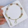 Exquisita Pulsera de Cristal de Fresa Micro-incrustado Moda para Mujer Temperamento Amor Calabaza Perla Luz de Luna Gris Pulsera de Novia