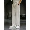 Pantalones de algodón y lino estilo chino para hombre, finos de verano, lino, pierna recta holgada, buena caída, transpirables, pantalones de pierna ancha, talla grande, casual