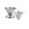 Portafiltro de Mano V60 Acero Inoxidable 304 Doble Capa Filtro de Café sin Papel Doble Uso para Té y Café Reutilizable