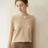 Suéter 100% caxemira para mulheres, gola V, corte solto, blusa base modeladora, novo modelo outono e inverno 2026, suéter quente de pronto a vestir premium