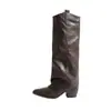 Primeiro Encontro: Calças Pantalona Estilosas e Emagrecedoras para Mulheres, Nova Coleção Outono/Inverno 2026, Bico Fino, Altura do Joelho, Botas de Cavaleiro, Botas Longas