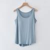 Chaleco Básico Modal con Almohadilla en el Pecho para Mujer Verano Nuevo Color Sólido Holgado Adelgazante Talla Extra Top para Casa