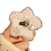 Atmósfera Invernal Copo de Nieve Blanco Puro Estrella de Cinco Puntas Peluche Pinza para el Cabello Linda y Dulce Pinza Lateral Pinza para el Flequillo para Mujeres