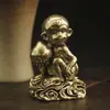 Nuevos Adornos Retro de Cobre Latón Puro Mono del Zodiaco Recogiendo Melocotones Adornos de Escritorio para el Hogar Regalos Decorativos Artesanías