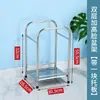 Estante para lavabo de acero inoxidable con ruedas, estante de almacenamiento para bañera de bebé, estante de almacenamiento de cocina de estilo ins, simple, de pie