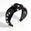 Corea del Sur nueva moda diadema ancha de perlas y pedrería simple color sólido anudada accesorios para el cabello al por mayor