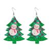 Venta Caliente Europea y Americana Copo de Nieve Navideño 20 Pares de Pendientes de Cuero Set Pendientes de Cuero con Cuadros Rojos y Gota de Agua Accesorios Festivos