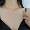 Collar de bambú nuevo 2024 cadena de clavícula para mujer acero de titanio no se desvanece diseño de nicho alto traje de joyería marea