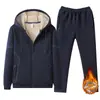 Traje de cárdigan con capucha para hombre, talla grande L-XL, algodón puro, casual, forro polar de cachemira, engrosado, resistente al frío, otoño e invierno