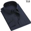 Camisas masculinas de meia-idade para primavera papai folgadas fabricantes em nome da camisa de manga comprida listrada para homens de meia-idade atacado