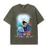 Verano Nuevo Casual Holgado Lavado Retro Camisetas de Hombre y Mujer Anime Rim Dragon Ball Secundario Rey Mono
