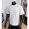 Camiseta de estudiante CL marca de moda, falsa de dos piezas, casual bordada de manga corta para hombre, verano media manga deconstruida 2026