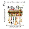 Decoración de Pared para Cocina y Restaurante Estilo Americano Transfronteriza Pegatinas de Pared Utensilios de Cocina Creativos Flores de Pan Pegatinas con Lema en Inglés