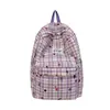 Mochila Casual de Cuadros Estilo Japonés para Mujer, Versión Coreana, Estilo Universitario, Mochila Escolar para Estudiantes de Secundaria y Preparatoria, Mochila de Lona de Gran Capacidad