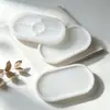 Molde de silicona para posavasos engrosado, bandeja para resina y yeso DIY, molde de almacenamiento de plato ovalado, modelo nuevo en stock