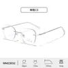 Óculos sem Aro Anti Luz Azul Combinação de Pernas Artesanais Óculos Cat Eye Modernos Pernas com Estilo Pontiagudo Versátil Venda por Atacado Lentes Planas