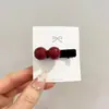 Pasador de Pelo Estilo Coreano con Perla Roja y Frijol Flockeo Pinza para Flequillo Cabello Suelto Pinza Lateral Suave Lindo Dulce Accesorios para el Cabello de Niña Tocado para Mujer Nuevo Estilo