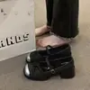 Zapatos Mary Jane para Mujer 2025 Primavera Nuevos Estilo Francés Retro Elegantes Suaves Puntera Cuadrada Zapatos de Piel para Mujer Zapatos de Una Sola Capa