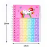 Cuaderno de Burbujas Pop de Silicona, Cuaderno de Dinosaurio, Unicornio y Corazón, Cuaderno Lindo y Creativo para Alivio del Estrés para Niños