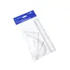 Conjunto de Furos para Pendurar 20cm Régua Placa Triangular conjunto Conjunto Transparente Régua Conjunto de 4 Peças Estudante do Ensino Fundamental Régua Reta Transferidor Teste