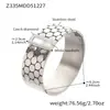 Pulsera Ancha de Acero Inoxidable con Patrón de Panal Personalizado e Incrustaciones de Circonita, Chapada en Oro de 18 Quilates Real, Conjunto de Pulseras de Estilo Moda Europeo y Americano