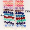 Cuentas de Flor de Rosa Sintética con Relieve de Polvo Multicolor de 6 mm y 8 mm con Agujeros Horizontales Accesorios para Joyería Estilo Antiguo DIY