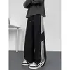 Pantalones deportivos casuales a rayas azul Rhein para hombre, pantalones casuales rectos holgados, pantalones deportivos extragrandes