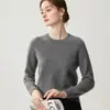 Suéter 100% Cachemir Puro Otoño Invierno Nuevo Cuello Redondo Tejido Holgado Capa Base Suave Pegajoso Suéter Deslizante Suave Pegajoso