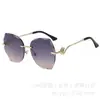Gafas de Sol Poligonales Sin Marco Cortadas en el Borde Transfronterizas Europeas y Americanas Moda Femenina Gafas de Sol Tendencia 2025 Gafas de Sol Nuevas
