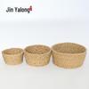 Conjunto de três cestos de armazenamento de palha conjunto de três recipientes conjunto de cestos de palha de três cestos de armazenamento trançados à mão cesta de frutas fabricantes de origem