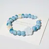 Pulsera de Cerámica Jingdezhen Nueva Pulsera de Cerámica Estilo Chino Joyería Hecha a Mano Cuerda Estilo Tíbet Puesto de Pulseras Jingdezhen