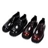 Zapatos de hombre punta de alfiler zapatos de cuero zapatos de hombre piel genuina primera capa piel de vaca punta redonda plataforma británica zapatos Derby zapatos casuales de hombre aumento de altura