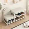 Banqueta de lujo para cambiarse los zapatos para la entrada, uso doméstico, zapatero y banco integrado, banco largo para ponerse los zapatos, apto para niños, zapatero