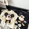 (Atuendos Familiares) Ropa nueva con estampado 3D de Mickey, camiseta casual versátil de manga corta con caricatura, top de algodón puro