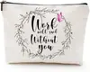 Serie de Bolsas Cosméticas Estampadas de Agradecimiento, Bolsas de Tocador Portátiles de Lino Denso Impermeables para Viaje, Regalos para Amigos, Familiares y Maestros