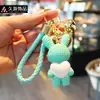 Lindo Dibujo Animado Corazón de Melocotón Abrazando Conejo Creativo Exquisito Mochila Escolar Llavero de Pareja de Coche Colgante de Regalo Pequeño