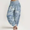 Pantalones Casuales Versátiles de Moda Estilo Nuevo 3D Estampado Digital Europeo y Americano Transfronterizo Pantalones Tailandeses para Mujer de Algodón Puro Estampado Directo Pantalones Largos de Primavera y Verano