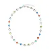 Pulseira Colar Coração Colorido Estilo Ins Europeu e Americano Liga de Metal Personalizada Coração Dopamina Pulseira Popular Mão de Alto Padrão