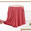 Shorts de Modal de Cintura Alta Talla Grande para Mujer Verano Sueltos Casuales para Chicas Gorditas Pantalones Delgados de Pierna Ancha Pantalones de Pijama para Casa
