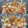Novo Suporte de Flores para Chão de Casamento Decoração de Fileira de Flores Flores para Corredor Decoração de Palco de Casamento Flores Artificiais Arte Floral de Simulação