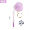 Pincel de Cílios com Pom-Pom, Fivela Dourada de Rosto Sorridente, Embalado em Tubo para Venda por Atacado, Curvador de Cílios Descartável com Cabo de Cristal, Pincel para Sobrancelhas, Ferramenta de Beleza para Cílios