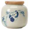 Jarra de chá de panda pintada à mão jarra selada de cerâmica high-end requintado portátil tamanho pequeno criativo à prova de umidade mini jarra de armazenamento