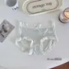 Roupa íntima feminina de seda gelada sem costura para o verão, calcinha tipo máscara nude ultrafina, confortável, respirável, estilo coreano, calcinha de menina