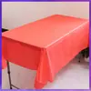 Fornecedor da Fabricante Toalha de Mesa Descartável para Festa Tecido Plástico PE Mesa de Sobremesa de Aniversário Toalha de Mesa Cor Pura 137*183cm