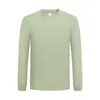 Camiseta de manga larga con cuello redondo de Lenzing Modal de doble capa para otoño e invierno, uniforme de grupo de ropa de trabajo, unisex, diseño estampado versátil