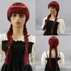 Comércio Exterior Transfronteiriço Europeu e Americano Novo Estilo Franja Reta Cabelo Longo Vinho Tinto Pares Rabo de Cavalo Trança Torcida Fábrica de Cosplay Venda Direta