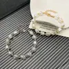 Pulsera de Perlas de Imitación Barrocas Irregulares Francesas Perla de Forma Especial Exagerada Perla Redonda Simple Cuerda Elástica Pulsera de Niña