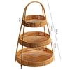 Cesta de frutas de imitação de vime ousada e atualizada, com várias camadas, para piquenique ao ar livre, suporte para lanches, fogão, cozinha, chá, suporte para fotografia chinesa